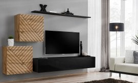 Dnevni regal TV Switch V - votan/črni