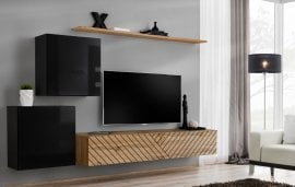 Dnevni regal TV Switch V - črni/votan