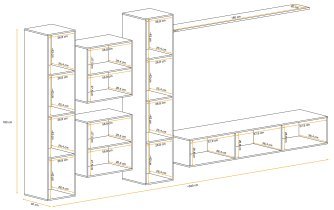 ASM Meble - Dnevni regal TV Switch VI - votan/bel