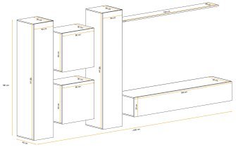 ASM Meble - Dnevni regal TV Switch VI - votan/bel