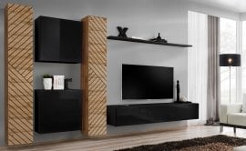Dnevni regal TV Switch VI - votan/črni