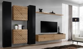 Dnevni regal TV Switch VI - črni/votan