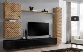 Dnevni regal TV Switch VIII - votan/črn