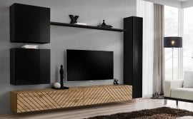 Dnevni regal TV Switch VIII - črni/votan