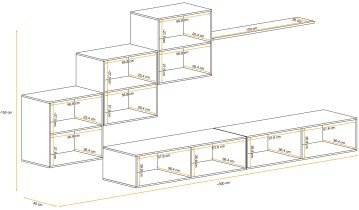 ASM Meble - Dnevni regal TV Switch X- ćrni/votan