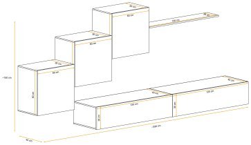 ASM Meble - Dnevni regal TV Switch X- ćrni/votan