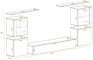 ASM Meble - Dnevni regal TV Switch XIV - bel/votan