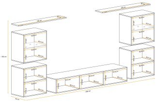 ASM Meble - Dnevni regal TV Switch XIV - bel/votan