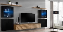 Dnevni regal TV Switch XIV - črni/votan