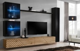 Dnevni regal TV Switch XVIII - črni/votan