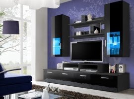 Dnevni TV regal Mini 200 cm LED - črni
