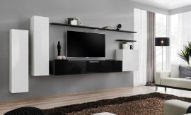 Dnevni TV regal Switch I 330 cm - bel/črn
