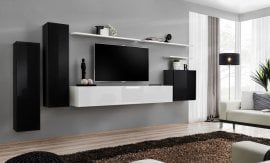 Dnevni TV regal Switch I 330 cm - črn/bel