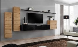 Dnevni TV regal Switch I 330 cm - votan/črn