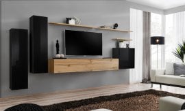 Dnevni TV regal Switch I 330 cm - črni/votan