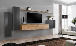 Dnevni TV regal Switch I 330 cm - grafit/votan
