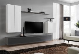 Dnevni TV regal Switch II 270 cm - bel/grafit