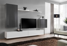 Dnevni TV regal Switch II 270 cm - grafit/bel