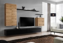 Dnevni TV regal Switch II 270 cm - votan/črni