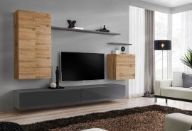 Dnevni TV regal Switch II 270 cm - votan/grafit