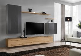 Dnevni TV regal Switch II 270 cm - grafit/votan