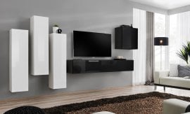 Dnevni TV regal Switch III 330 cm - bel/črni