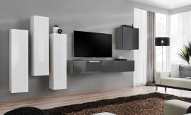 Dnevni TV regal Switch III 330 cm - bel/grafit
