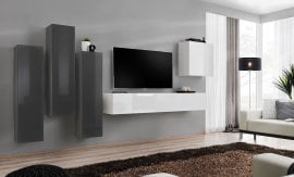 Dnevni TV regal Switch III 330 cm - grafit/bel