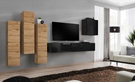 Dnevni TV regal Switch III 330 cm - votan/črn