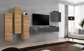 Dnevni TV regal Switch III 330 cm - votan/grafit