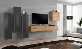 Dnevni TV regal Switch III 330 cm - grafit/votan