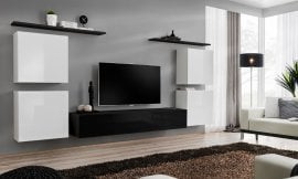 Dnevni TV regal Switch IV 320 cm - bel/črni