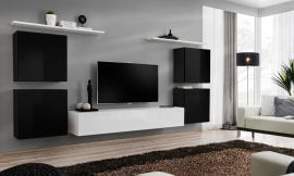 Dnevni TV regal Switch IV 320 cm - črni/bel
