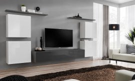 Dnevni TV regal Switch IV 320 cm - bel/grafit
