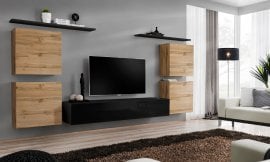 Dnevni TV regal Switch IV 320 cm - votan/črni