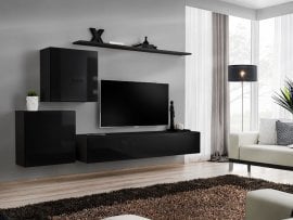 Dnevni TV regal Switch V 250 cm - črni