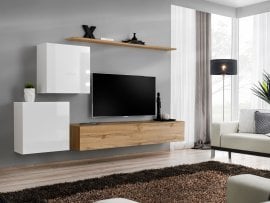 Dnevni TV regal Switch V 250 cm - bel/votan