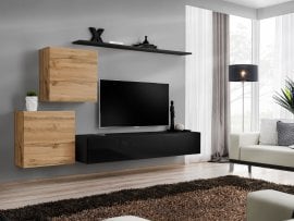 Dnevni TV regal Switch V 250 cm - votan/črni