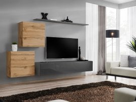 Dnevni TV regal Switch V 250 cm - votan/grafit
