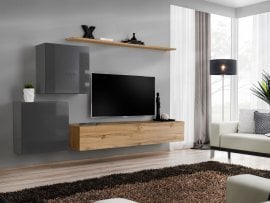 Dnevni TV regal Switch V 250 cm - grafit/votan