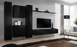 Dnevni TV regal Switch VI 330 cm - črni