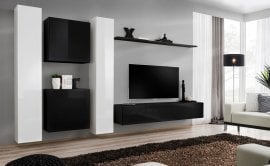 Dnevni TV regal Switch VI 330 cm - bel/črni