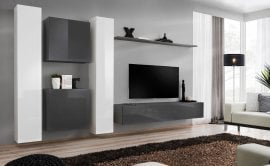 Dnevni TV regal Switch VI 330 cm - bel/grafit