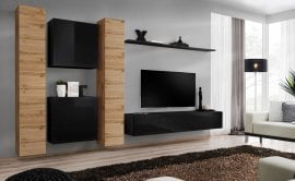 Dnevni TV regal Switch VI 330 cm - votan/črn