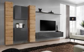 Dnevni TV regal Switch VI 330 cm - votan/grafit
