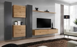 Dnevni TV regal Switch VI 330 cm - grafit/votan