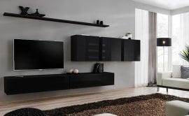 Dnevni TV regal Switch VII 340 cm - črni