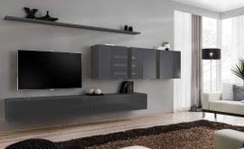 Dnevni TV regal Switch VII 340 cm - grafit