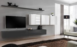 Dnevni TV regal Switch VII 340 cm - grafit/bel