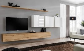 Dnevni TV regal Switch VII 340 cm - votan/bel 